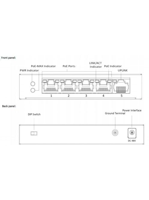 Hikvision DS-3E0105P-E (B) 5 portos PoE switch