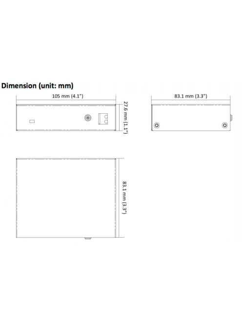 Hikvision DS-3E0105P-E (B) 5 portos PoE switch