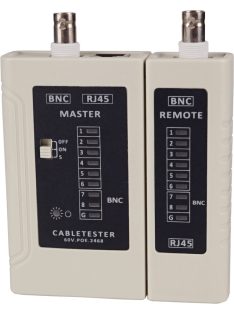 Kábeltesztelő műszer - RJ45 UTP/STP/BNC/PoE
